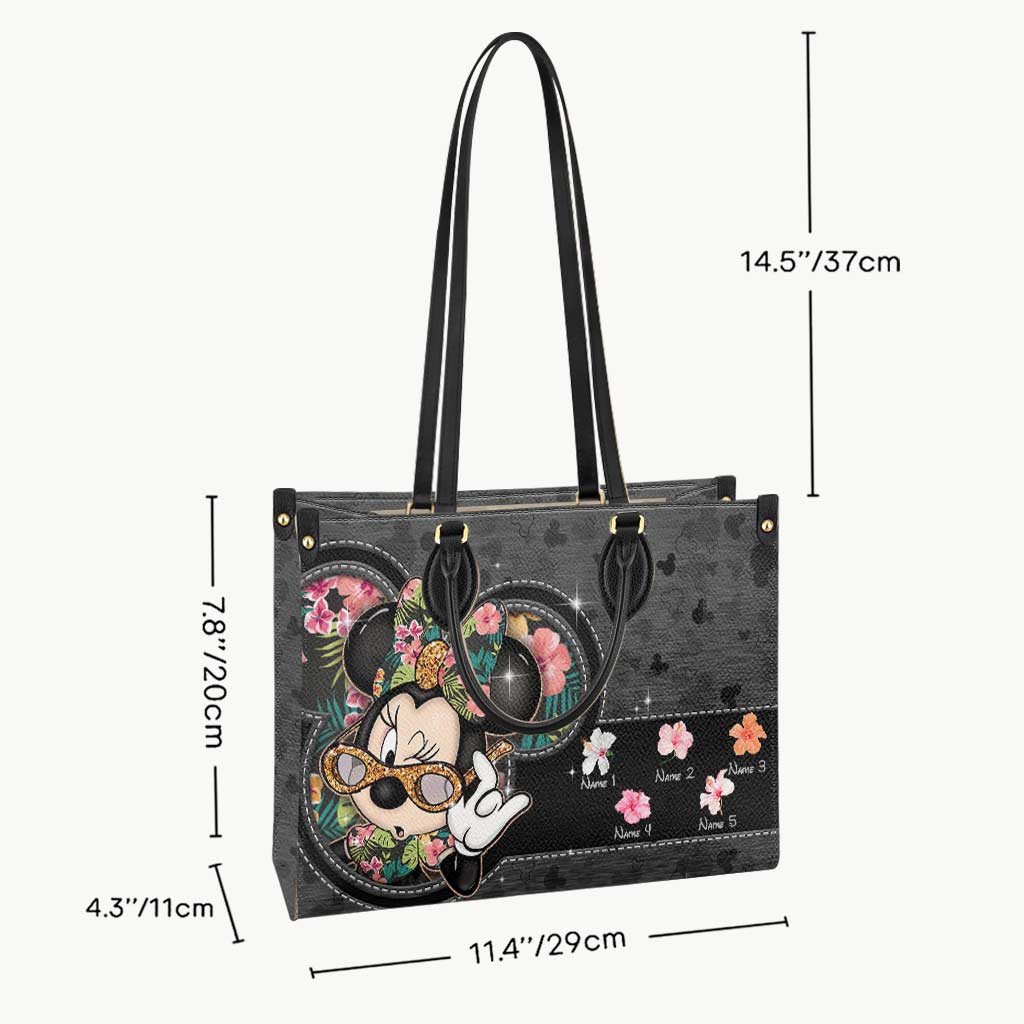 Tropical Mouse Ears Nana - Personalized Grandma Leather Handbag