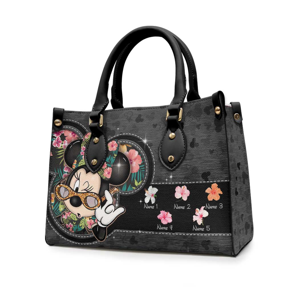 Tropical Mouse Ears Nana - Personalized Grandma Leather Handbag