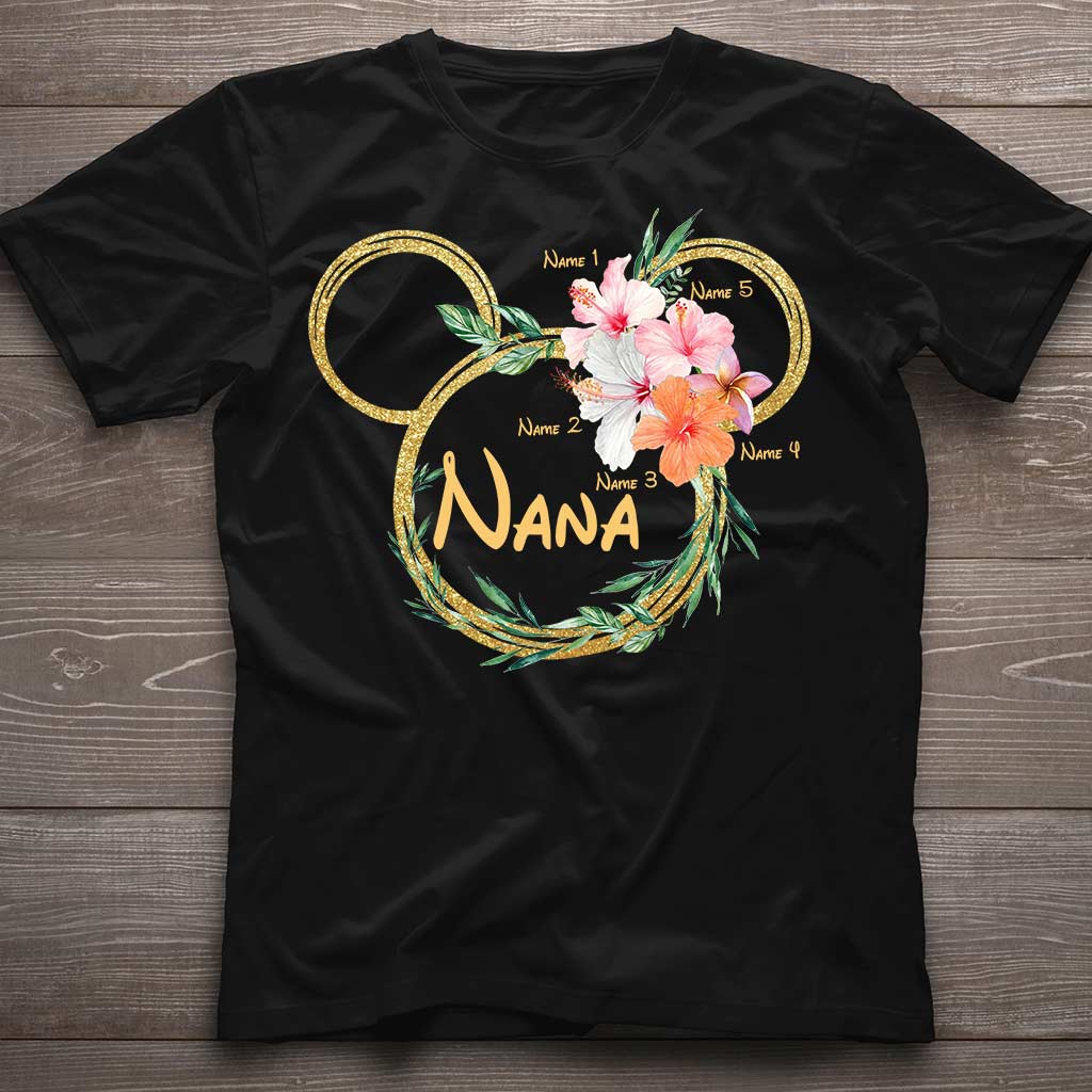 Tropical Mouse Ears Nana - Personalized Grandma T-shirt and Hoodie