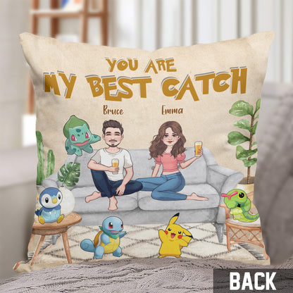 You Are My Best Catch - Personalized Monster Trainer Throw Pillow