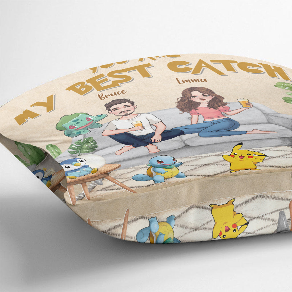 You Are My Best Catch - Personalized Monster Trainer Throw Pillow