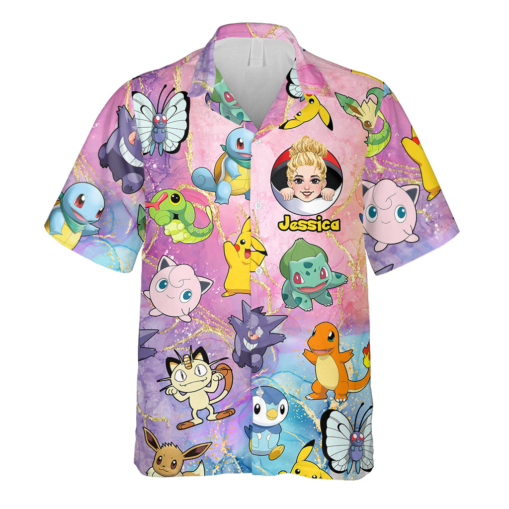 The Trainer Of Cute Monsters - Personalized Monster Trainer Hawaiian Shirt