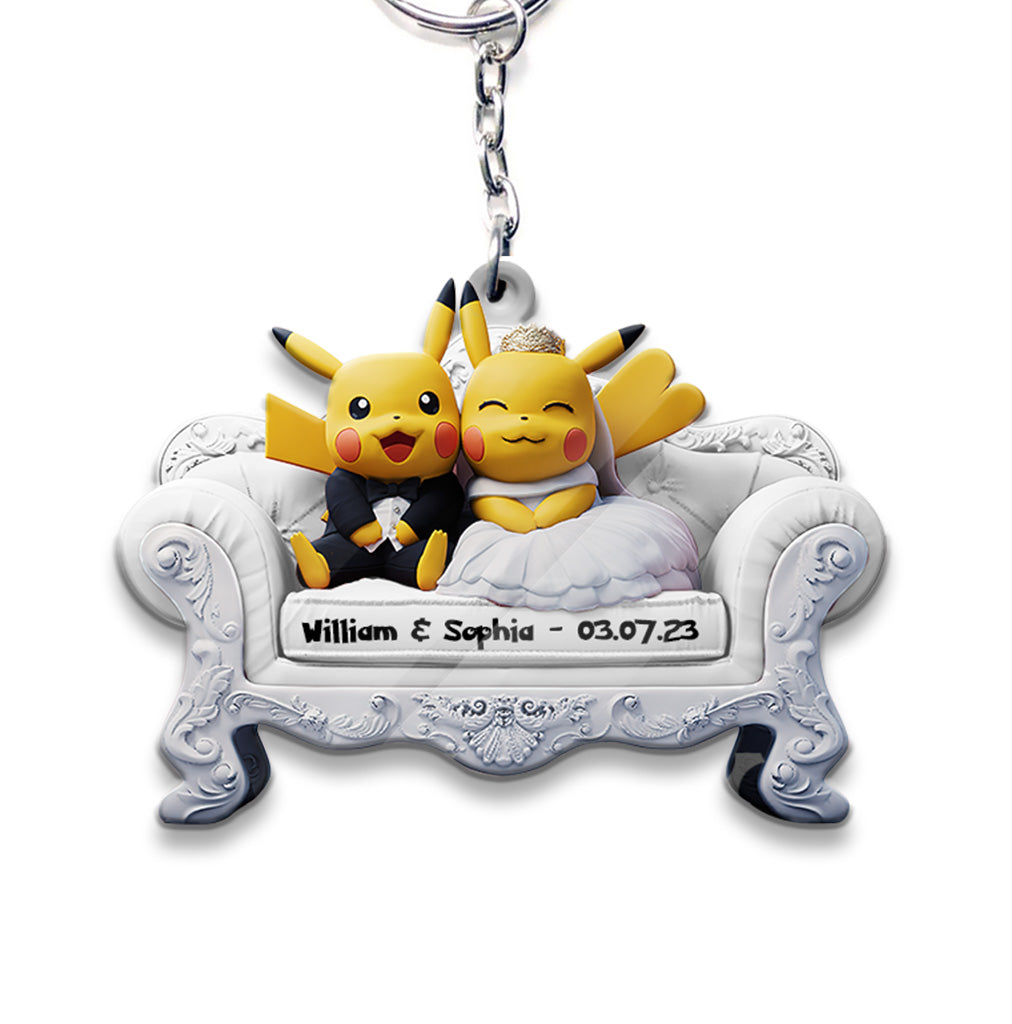 Wedding Couple - Personalized Monster Trainer Keychain