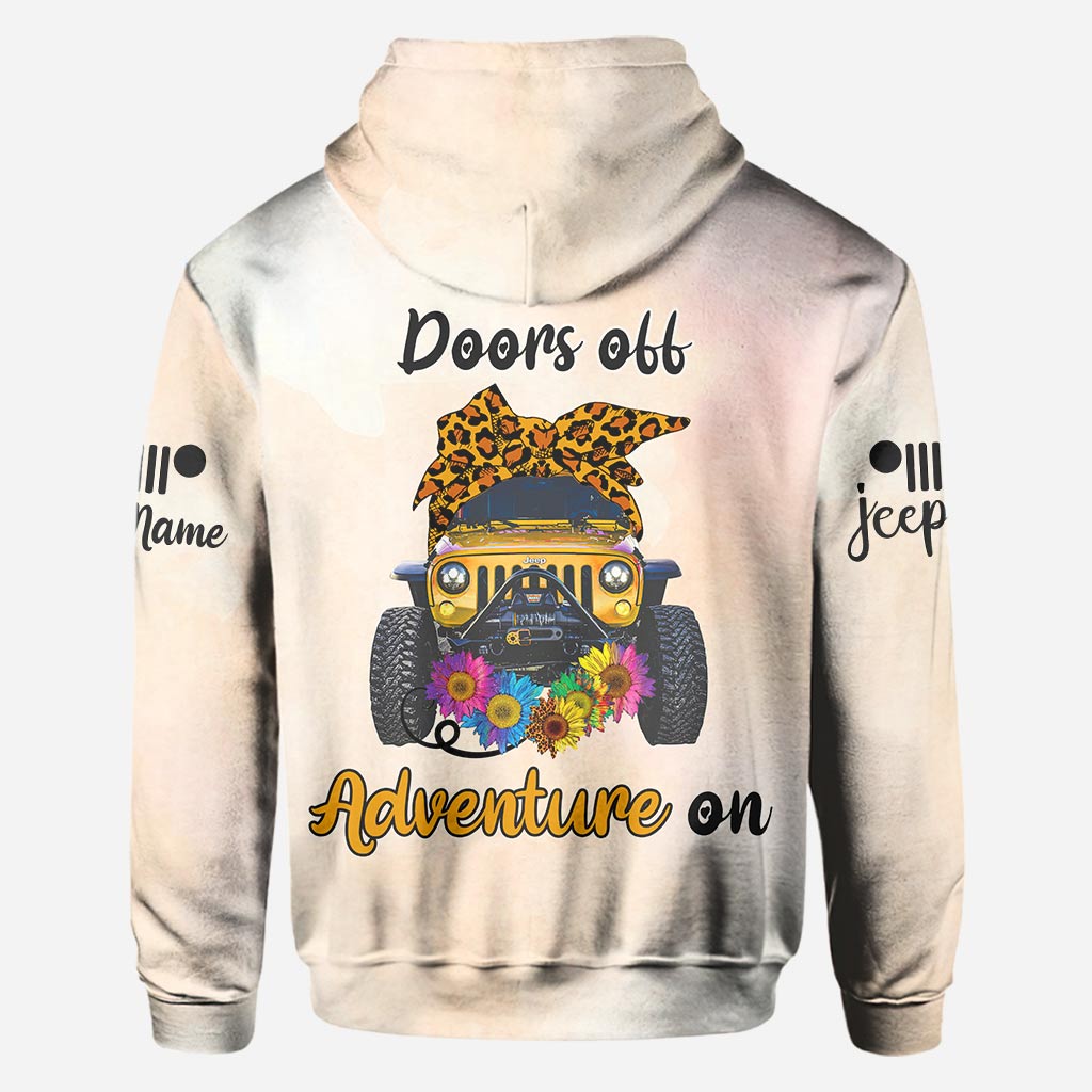 Doors off Adventure On - Personalized Car All Over T-shirt and Hoodie