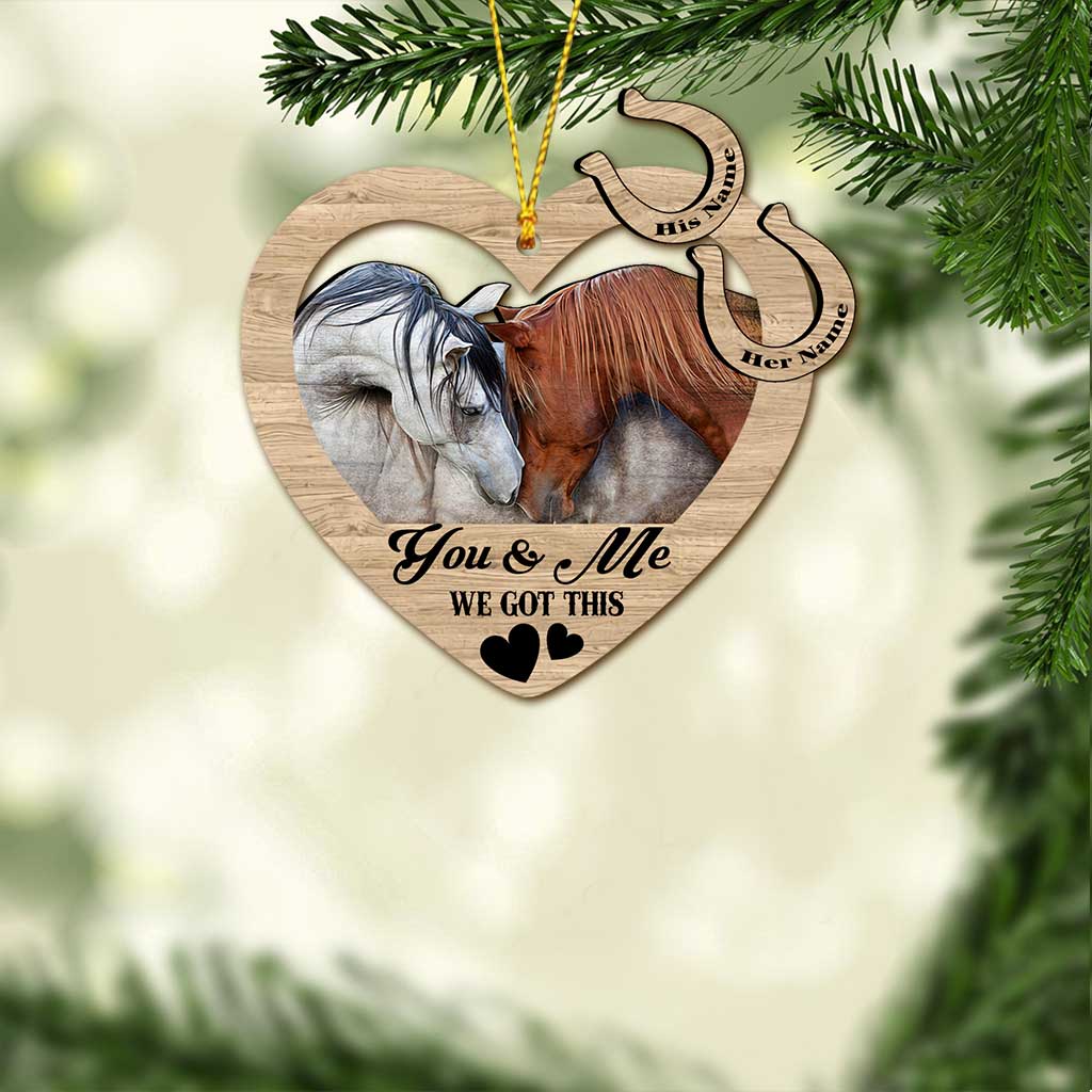 You & Me - Personalized Christmas Horse Ornament (Printed On Both Sides)