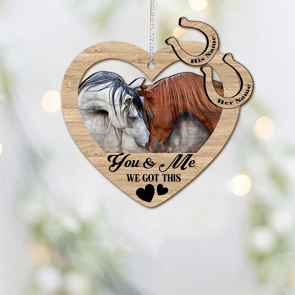 You & Me - Personalized Christmas Horse Ornament (Printed On Both Sides)