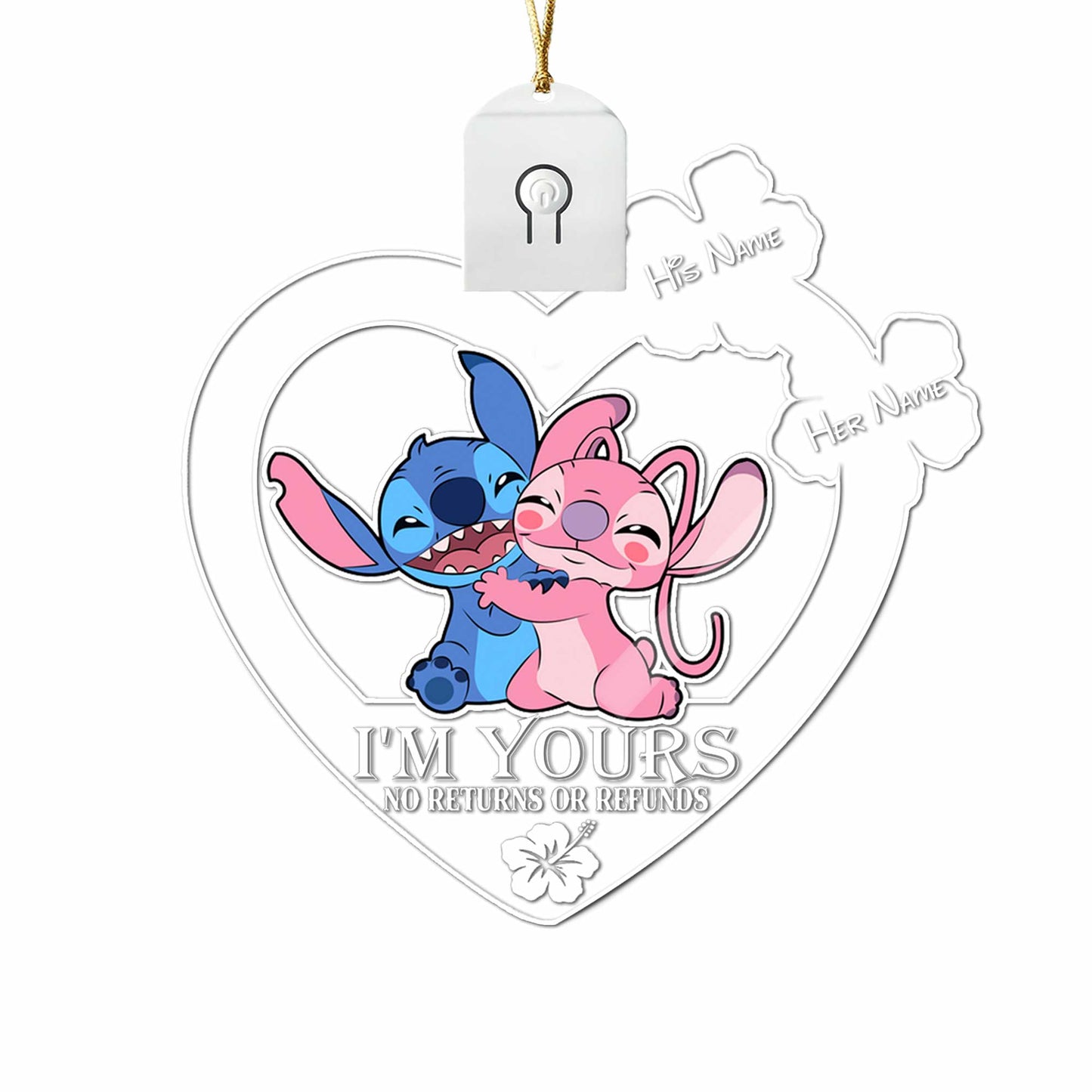 I’m Yours - Personalized Christmas Ohana Shaped Led Acrylic Ornament