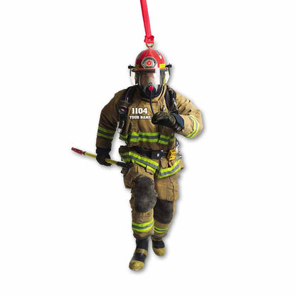 Merry Christmas - Personalized Firefighter Ornament (Printed On Both Sides)