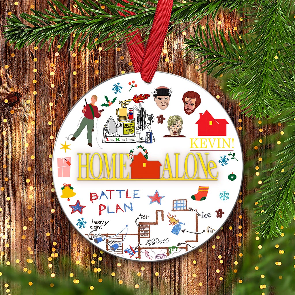 Home Alone Stuff - Christmas Round Aluminium Ornament (Printed On Both Sides)