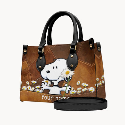 White Dog - Personalized Leather Handbag