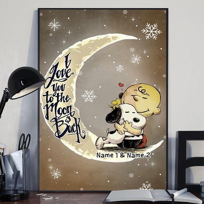 I Love You To The Moon And Back - Personalized Canvas And Poster