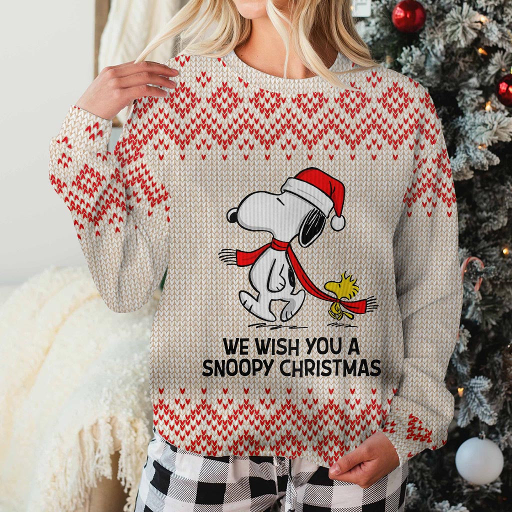 White Dog Christmas - Personalized Christmas Sweater