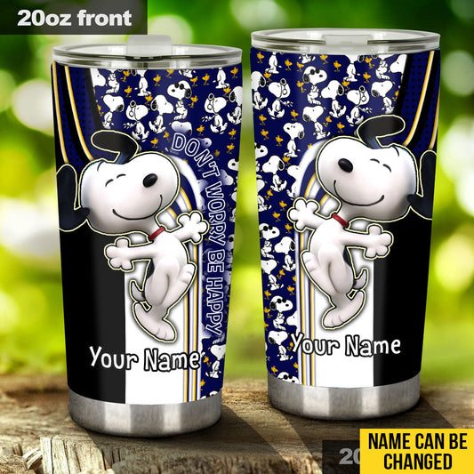 White Dog - Personalized Christmas Tumbler