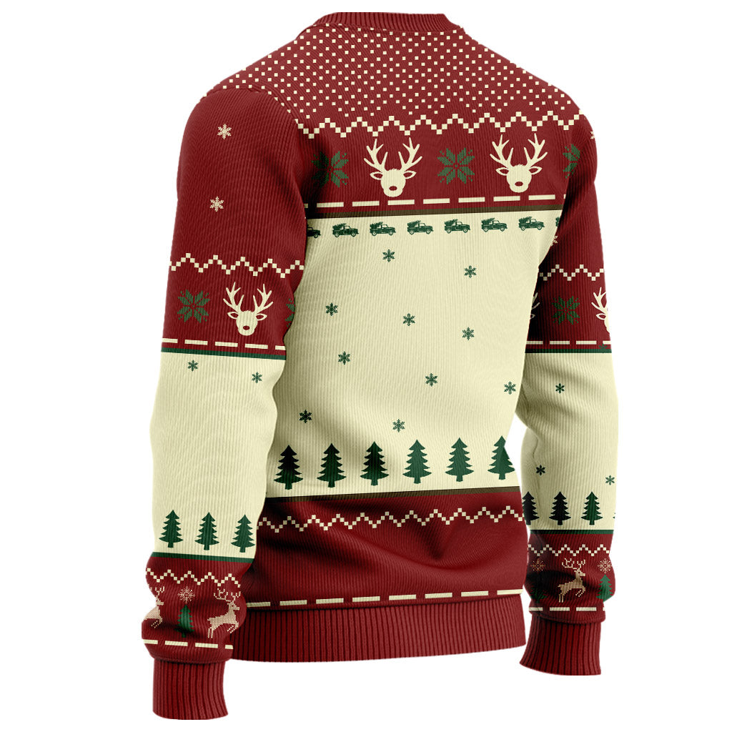 Save The Neck For Me - Personalized Christmas Sweater With Faux Wool Pattern Printed