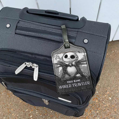 World Traveler - Personalized Nightmare Leather Luggage Tag