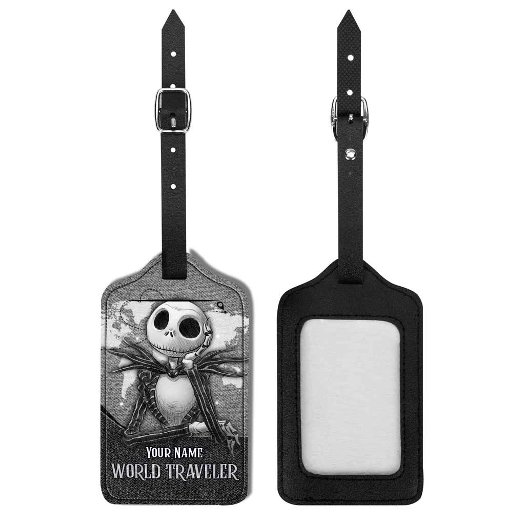 World Traveler - Personalized Nightmare Leather Luggage Tag