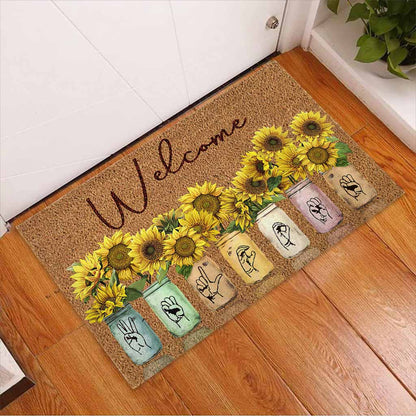 Welcome - American Sign Language Coir Pattern Print Doormat