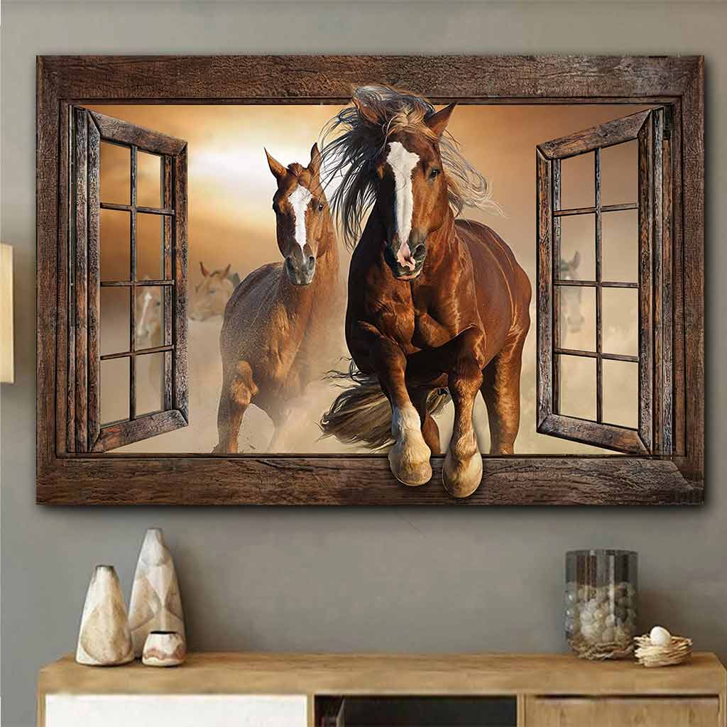 Window Of Running Horses - Poster