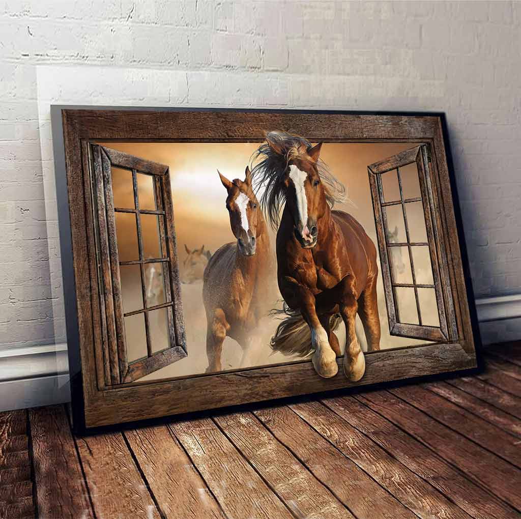 Window Of Running Horses - Poster