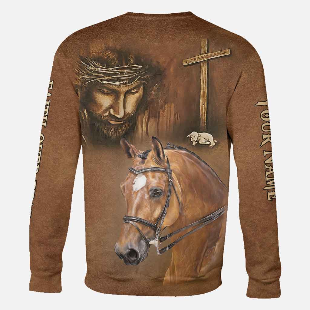 Faith Over Fear - Personalized Horse All Over T-shirt and Hoodie