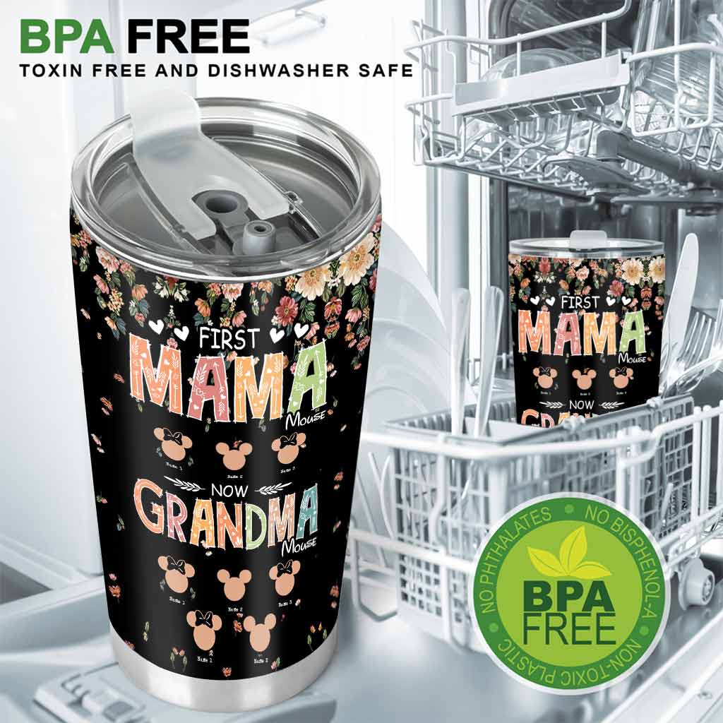 First Mama Mouse Now Grandma Mouse - Personalized Mother's Day Grandma Tumbler