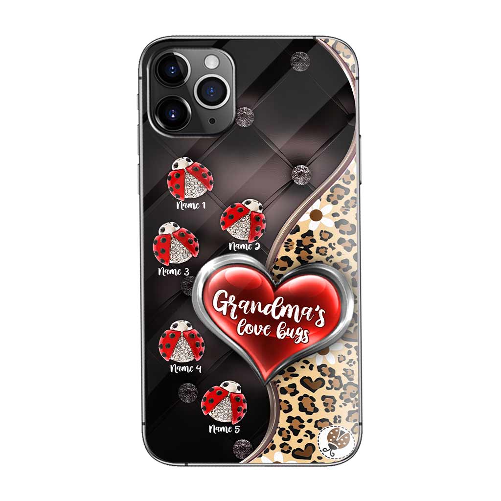 Grandma's Love Bugs - Personalized Mother's Day Grandma Phone Case With 3D Pattern Print