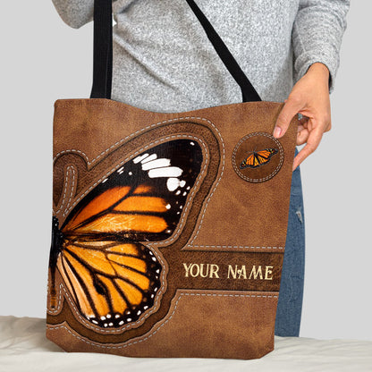 Lovely Butterfly Monarch Wings - Personalized Butterfly Tote Bag