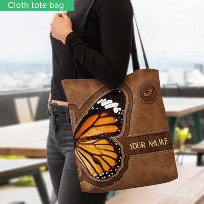 Lovely Butterfly Monarch Wings - Personalized Butterfly Tote Bag