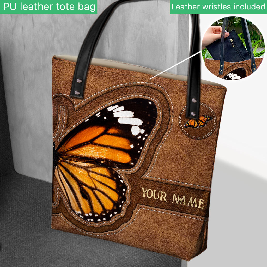 Lovely Butterfly Monarch Wings - Personalized Butterfly Tote Bag