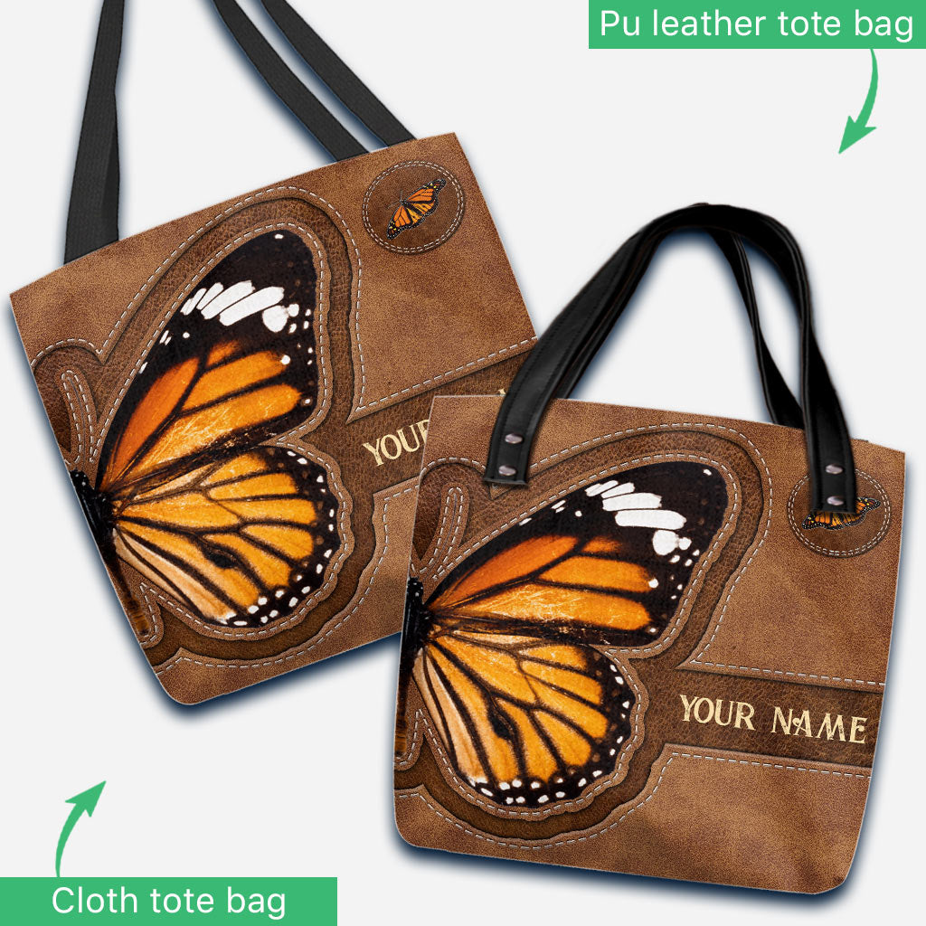 Lovely Butterfly Monarch Wings - Personalized Butterfly Tote Bag