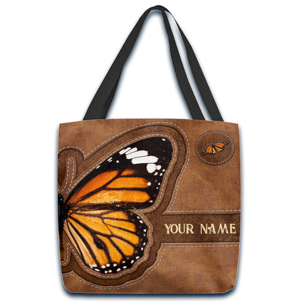 Lovely Butterfly Monarch Wings - Personalized Butterfly Tote Bag