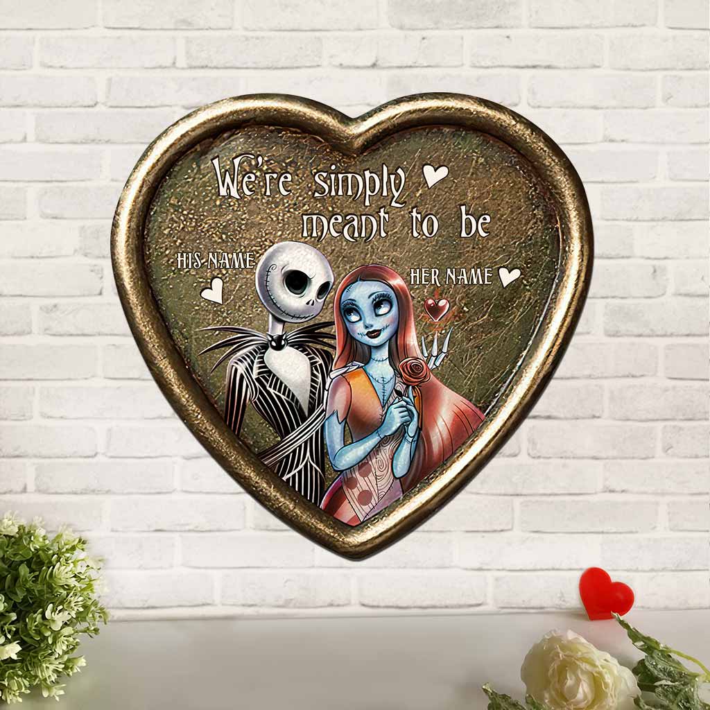 Simply Meant To Be Nightmare Couple - Personalized Cut Metal Sign With 3D Pattern Print