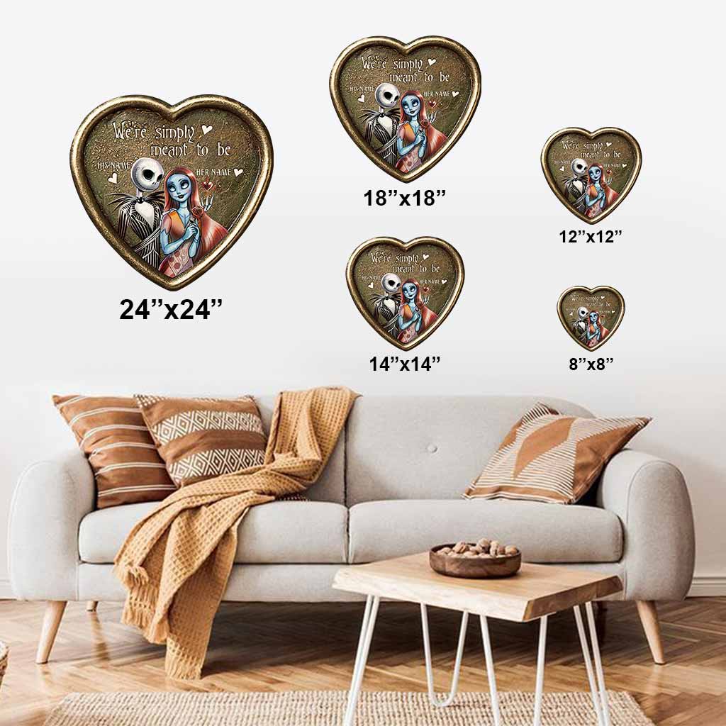 Simply Meant To Be Nightmare Couple - Personalized Cut Metal Sign With 3D Pattern Print