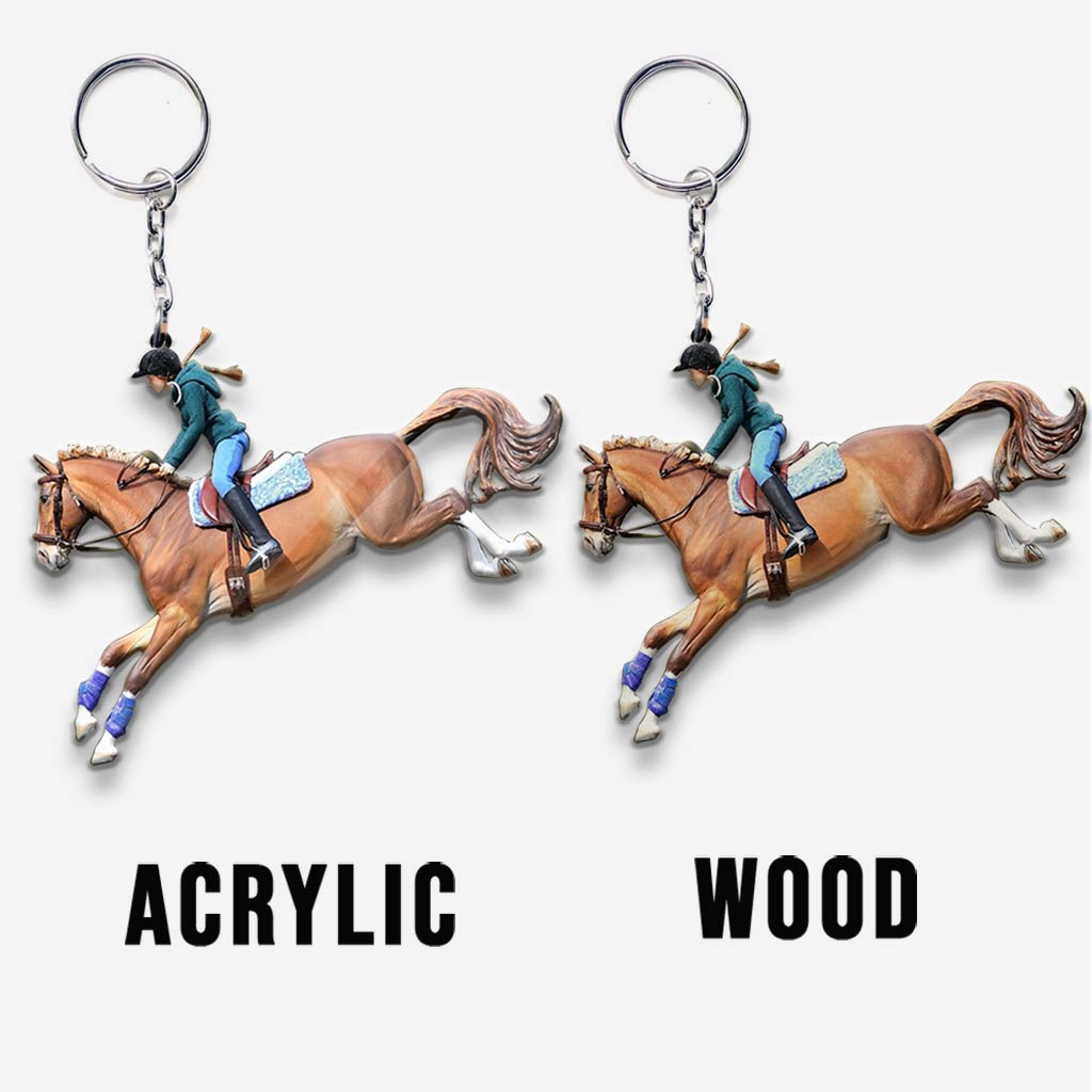 Love Horses - Horse Keychain With 3D Pattern Print (Printed On Both Sides)