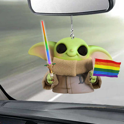 Free Master Hug - LGBT Support Car Ornament (Printed On Both Sides)