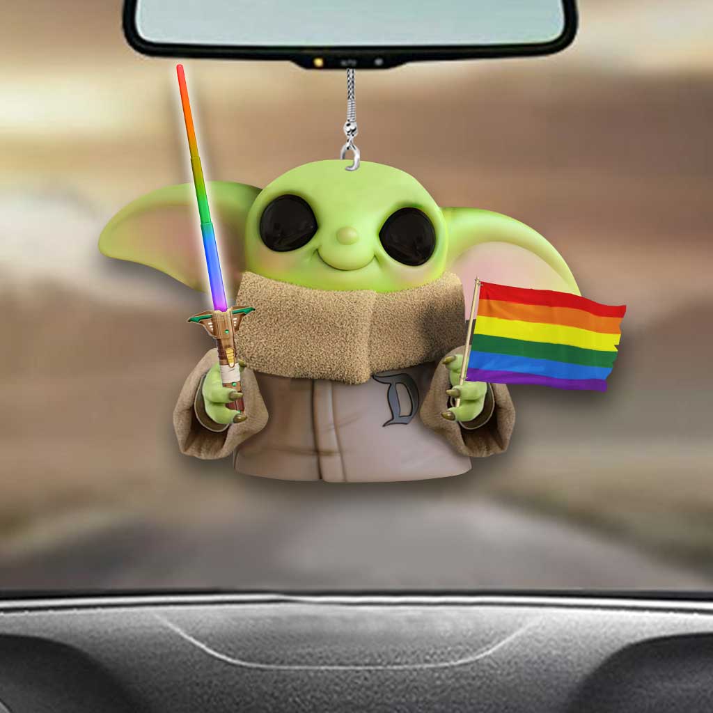 Free Master Hug - LGBT Support Car Ornament (Printed On Both Sides)