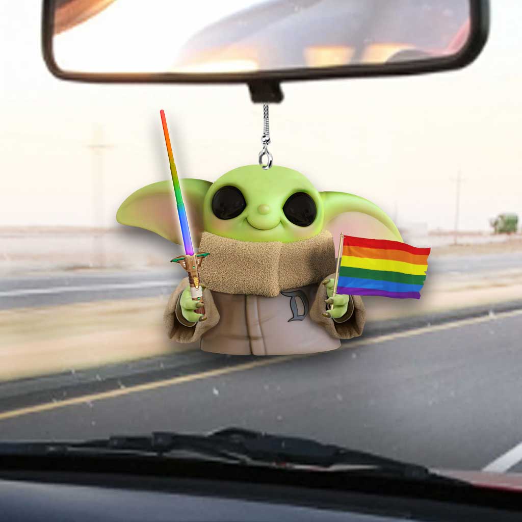 Free Master Hug - LGBT Support Car Ornament (Printed On Both Sides)