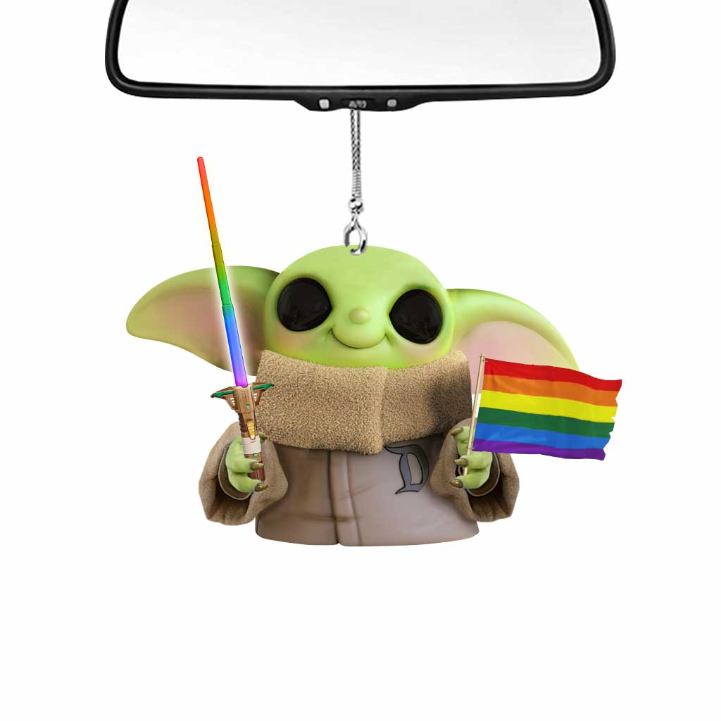 Free Master Hug - LGBT Support Car Ornament (Printed On Both Sides)