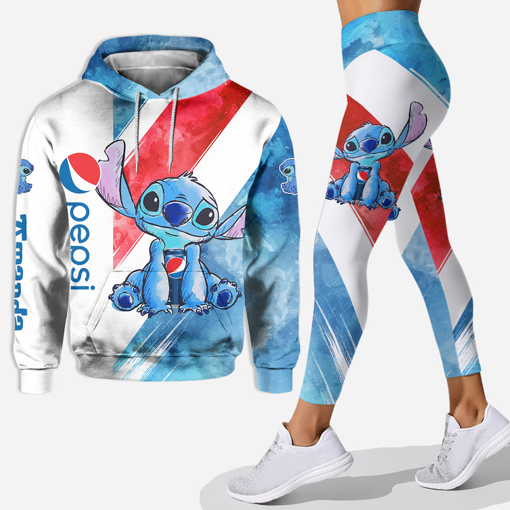 Just A Girl Who Loves - Personalized Blue Soft Drink Hoodie and Leggings