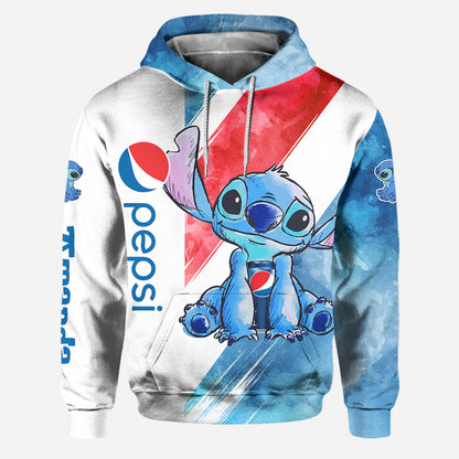 Just A Girl Who Loves - Personalized Blue Soft Drink Hoodie and Leggings