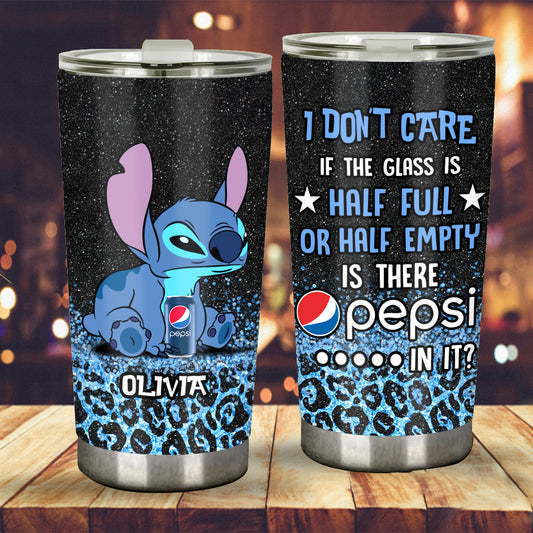 I Don't Care - Personalized Blue Soft Drink Tumbler