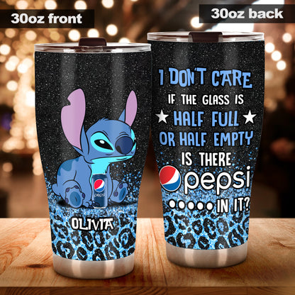 I Don't Care - Personalized Blue Soft Drink Tumbler