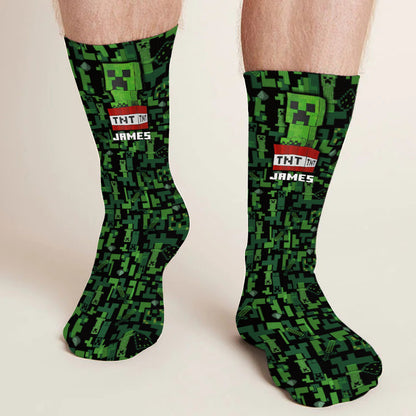 Can You Hear - Personalized Block World Socks