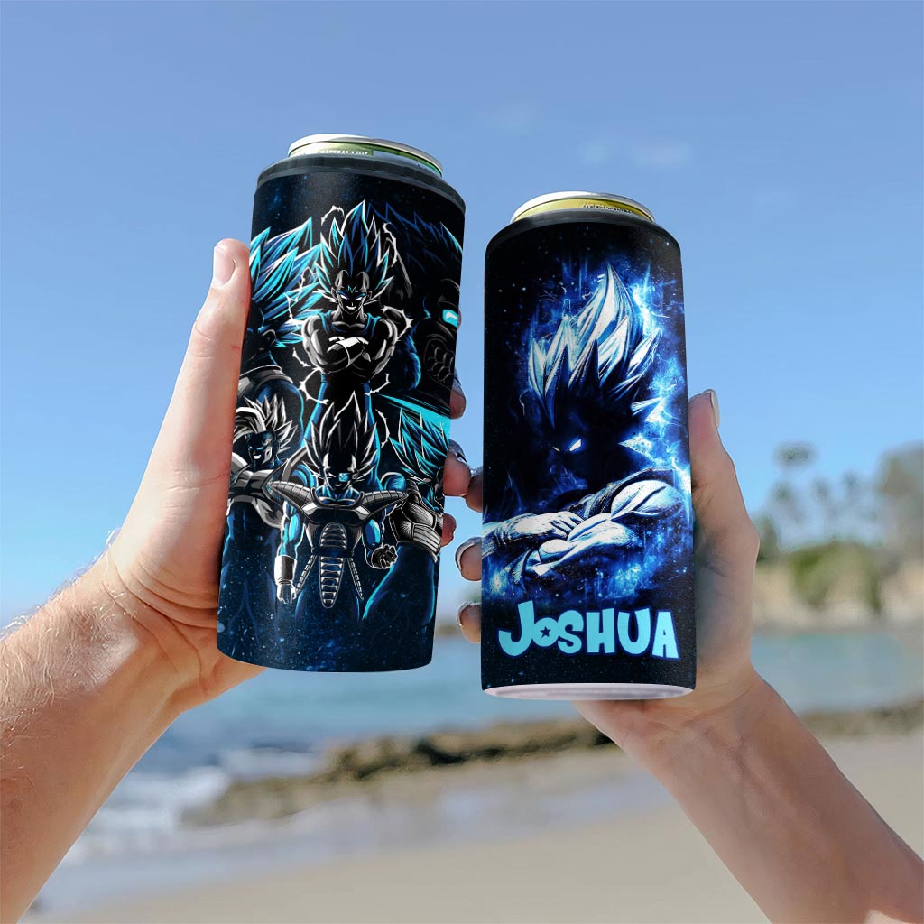 Blue Fire - Personalized Seven Balls Can Cooler