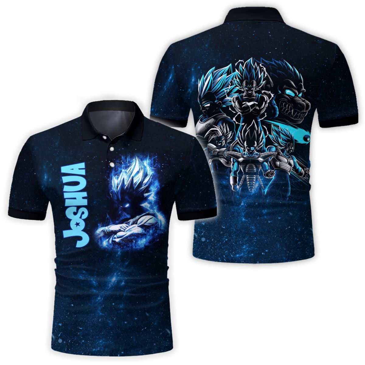 Blue Fire - Personalized Seven Balls Polo Shirt