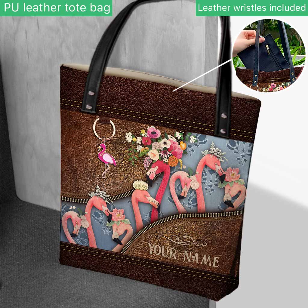 Love Flamingos Personalized  Tote Bag