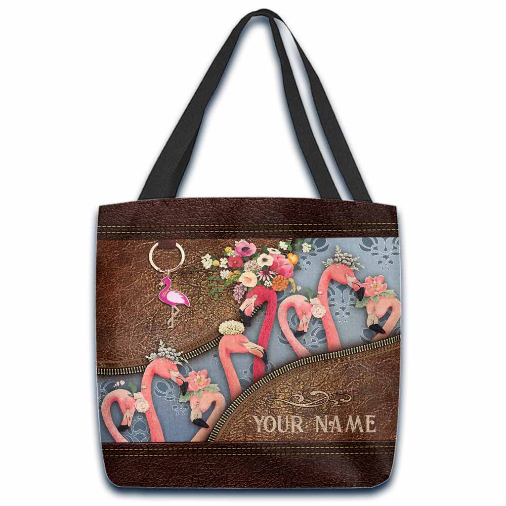 Love Flamingos Personalized  Tote Bag