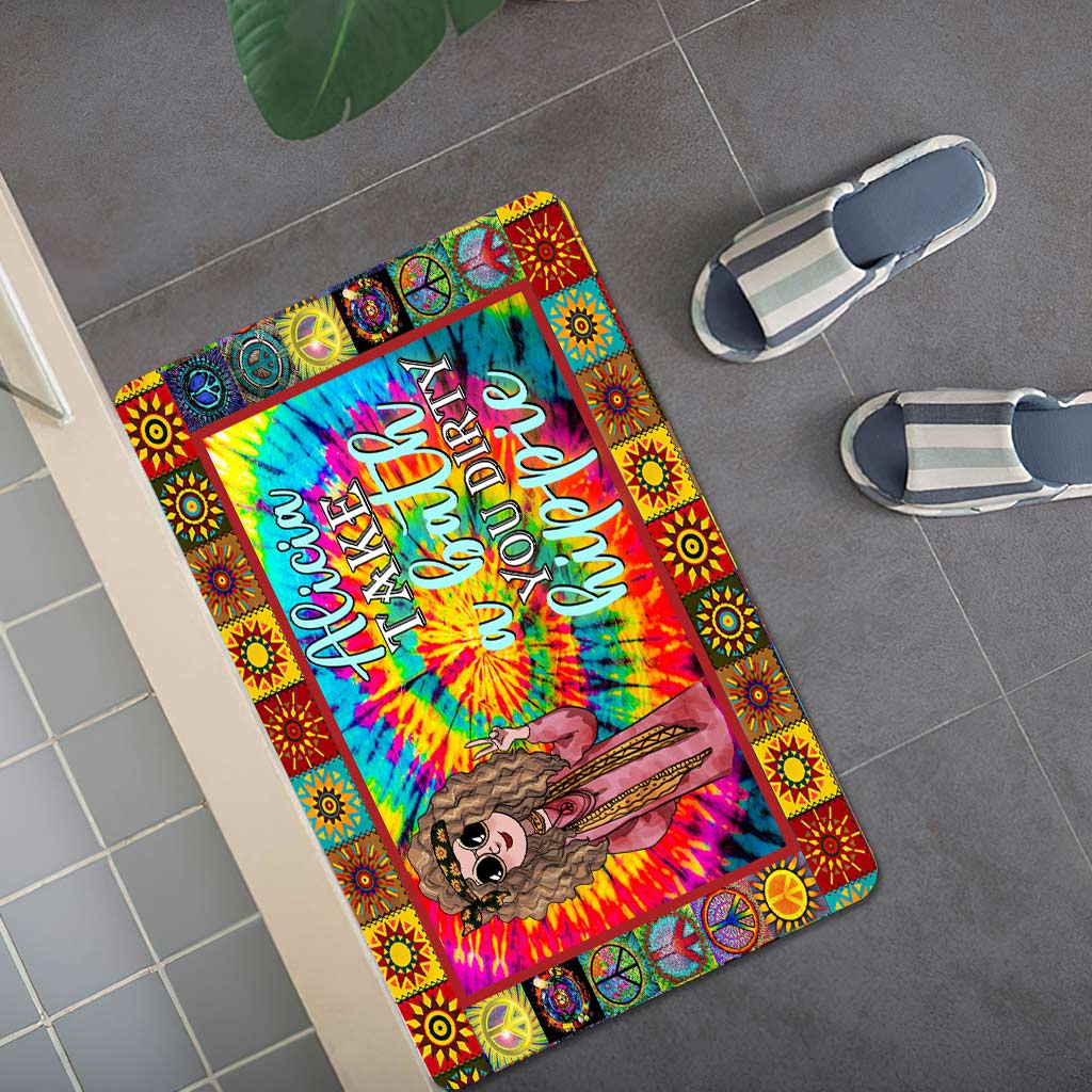 Take A Bath You Dirty Hippie - Personalized Bath Mat