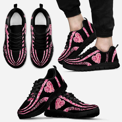 Faith Hope Love - Breast Cancer Awareness Personalized Sneakers