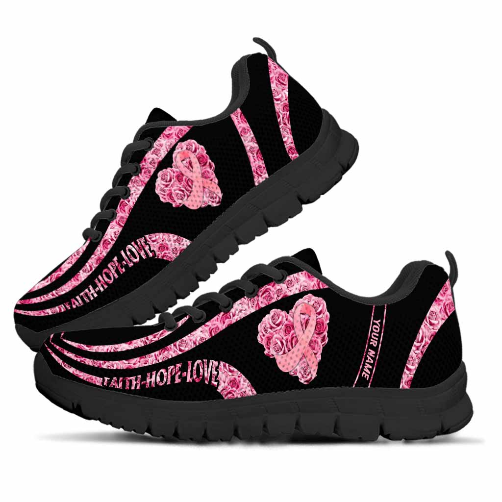 Faith Hope Love - Breast Cancer Awareness Personalized Sneakers